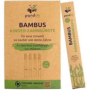 Pandoo Bamboe-tandenborstel voor kinderen, 4 stuks