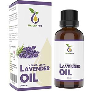 Biologische lavendelolie, 30 ml, 100% natuurlijk, veganistisch, lavendelolie (Lavandula Latifolia) voor een goede nachtrust, geurlamp, diffuser, als haarolie