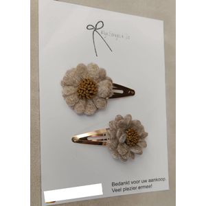 Bloemen fleurig met glitters 6 cm groot 2 in een set