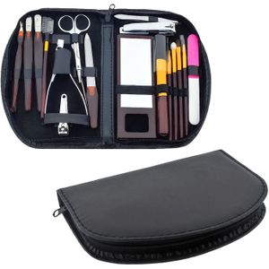 Elina - Manicure & Make-up Set - Zwart - 18 Onderdelen