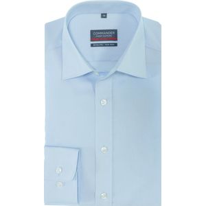 Commander Business hemd lange mouw Blauw overhemd lichtblauw slim fit 213009307/600