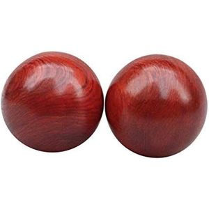 2 Stuks Hand Gezondheidsbadballen Meditatie Ballen Gezondheid Pols Ballen Houten Massage Massageballen Baoding Ballen Geen Bel Pols Versterkende Ballen Spier Hendel Bamboe Mahonie