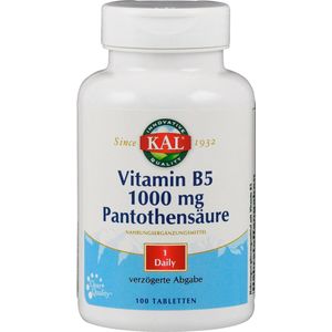 Kal vitamine b5 1000mg pantotheenzuur tabletten 100TB