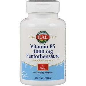 Kal vitamine b5 1000mg pantotheenzuur tabletten 100TB
