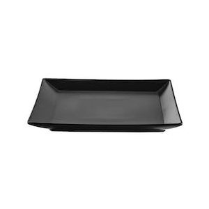METRO Professional Plat bord Macario, steengoed, 21 x 21 cm, vierkant, zwart, 6 stuks - zwart Steengoed 473699