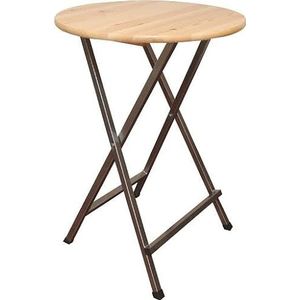 METRO Professional Staande houten tafel, grenenhout/metaal, Ø 78 x 110 cm, bruin