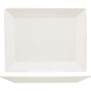 METRO Professional Plat bord Modern, porselein, 33 x 26 cm, rechthoekig, wit - wit Porselein 889329