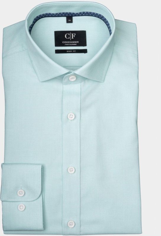 Commander - Business Overhemd - Groen - 100% Katoen - Slim Fit