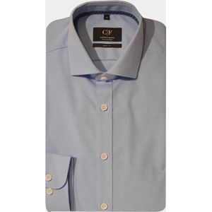 Commander - Cityhemd - Blauw - Body Fit - Lange Mouw - 100% Katoen
