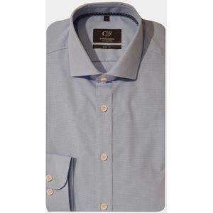 Commander - Cityhemd - Blauw - Body Fit - Lange Mouw - 100% Katoen
