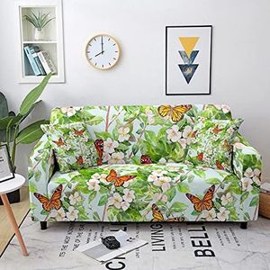 Elastische Sofa Cover Voor Woonkamer Vlinder Sofa Cover Chaise Lounge Sectionele Couch Cover Hoekbank Hoes: 3 seat 195-230cm