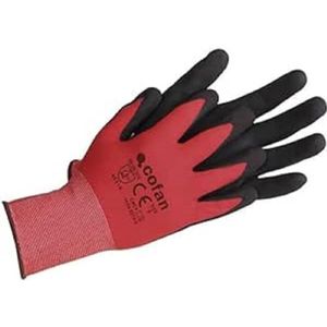 Cofan - Geïmpregneerde nitril-schuim-handschoenen, rood, zwart, maat: 8 zakken à 12 paar
