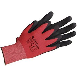 Cofan - Geïmpregneerde nitril foam handschoenen, rood, zwart, maat: 10 zakken à 12 paar