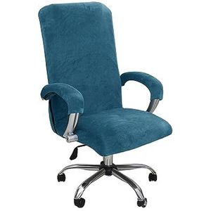 Kitegrese overtrek voor bureaustoel, afneembare elastische overtrek voor Boss stoel, machinewasbaar, voor universele bureaustoel (Peacock Blue, XL)