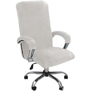 Kitegrese overtrek voor bureaustoel, afneembare elastische overtrek voor Boss stoel, machinewasbaar, voor universele bureaustoel (wit, XL)