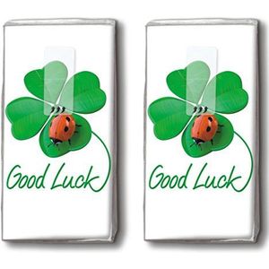 20 zakdoeken (2 x 10) Good Luck to You - Viel Glück für Dich/Geluksbrenger/zakdoeken met motief
