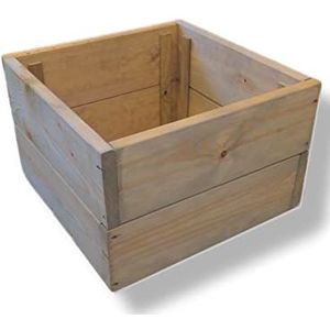 Houten plantenbak plantenpot tuin terras houten kist houten plantendecko pot groen geïmpregneerd kant en klaar gemonteerd D23 (40 x 40 x 28 cm)