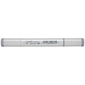 COPIC Sketch Marker Type C - 4, cool grey No. 4, professionele brush marker, op alcoholbasis, met een Super Brush punt en een Medium Broad punt.