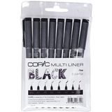 Copic Multiliner finelinerset zwart (0,05 mm - BM) 8 stuks