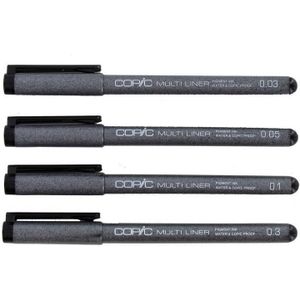 Multiliner black Brush M, tekenpen met fluweelzachte penseelpunt, water- en alcoholbestendige pigmentinkt in zwart, voor schetsen, illustraties en contouren.