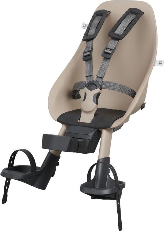 Urban Iki Fietsstoeltje Voorop - Inaho Beige - Bincho Black - Inclusief Adapter