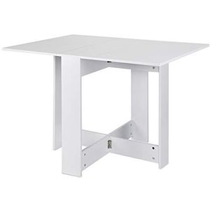 Opklapbare Eettafel, Scandinavische Klaptafel, Keukentafels, Schrijftafel voor 6 Personen (Wit)