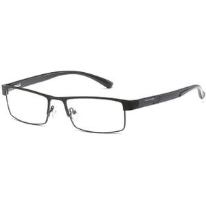 Eenvoudige Mateel frame leesbril hypermetropie brillen + 1.50 D (mat zwart)