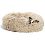 Herfst en winter pluche ronde huisdier nest warme pad kleine kennel  grootte: 60cm (beige)