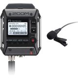 Zoom F1-LP Veldrecorder met lavalier-microfoon en accessoires, EU-versie, professionele spraakopname voor film en video, zwart