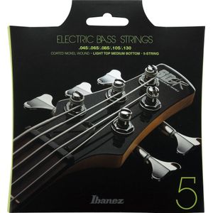 Ibanez IEBS5C snaren voor elektrische bas, 5 snaren/licht voor hoge tonen, medium voor bas, gecoat