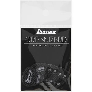 Ibanez PPA16XRG-BK Grip Wizard Rubber Grip 1.2mm Plectrum 6-Pack - Zwart