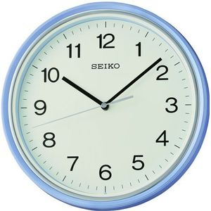 Seiko Clock wandklok analoog lichtblauw QHA008L