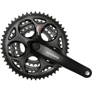 Crankstel 7/8 speed Shimano Tourney FC-A070 - 170/50-39-30T vierkante as - zwart