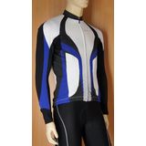 Shimano - Shirt Lang Race - Fietsshirt - Wit met Blauw en Zwart - Strak Pasvorm