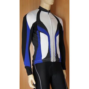 Shimano - Shirt Lang Race - Fietsshirt - Wit met Blauw en Zwart - Strak Pasvorm