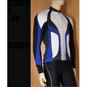 Shimano - Shirt Lang Race - Fietsshirt - Wit met Zwart en Blauw - Heren