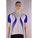 Shimano - Print Shirt - Fietsshirt - Wit met Blauw - Korte Mouwen - Heren