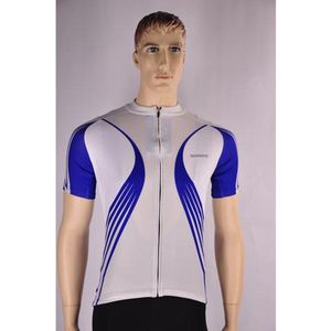 Shimano - Print Shirt - Fietsshirt - Wit met Blauw - Korte Mouwen - Heren