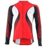 Shimano - Print Shirt - Fietsshirt - Rood met Zwart en Wit - Lange Mouwen
