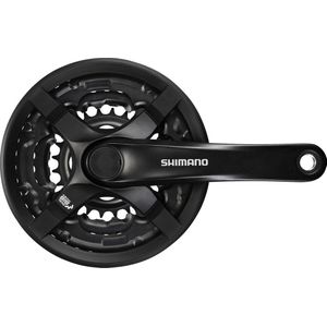 Shimano FC-TY501 Kurbelgarnitur, 175 mm 48/38/28T, 6-8v, mit Kettenschutz