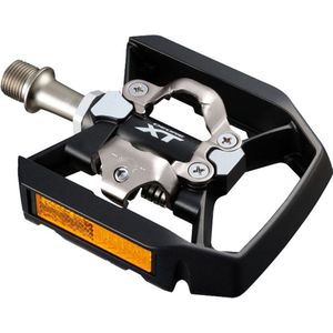 Pedaalset Shimano Deore XT T8000 met platform en enkelzijdige SPD binding zwart