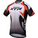 Shimano - Race Print SS XTR - Fietsshirt - Wit met Zwart en Oranje - Strak Pasvorm