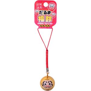 Daruma - Japanse Geluks Kattenbel - Goud - Bedeltje - Tashanger - Telefoon Hanger