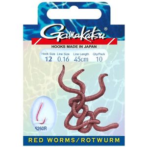 Gamakatsu Onderlijnen Red Worm Haak 5260R - 45cm (10 pcs)