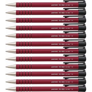 Penac Balpen - RB-085 - Rood - 1.0mm - 12 pennen - Rode inkt