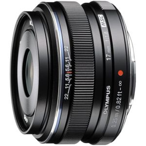 Olympus 17mm f/1.8 Zwart (Micro Vier Derde, Micro Vier Derde), Objectief, Zwart