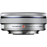 Olympus M.Zuiko Digitale lens 14-42 mm F3.5-5.6 EZ standaard zoom compatibel met alle MFT-camera's (Olympus OM-D en PEN, Panasonic G-serie), zilver