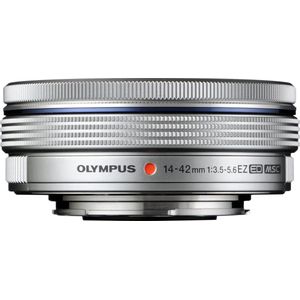 Olympus M.Zuiko Digitale lens 14-42 mm F3.5-5.6 EZ standaard zoom compatibel met alle MFT-camera's (Olympus OM-D en PEN, Panasonic G-serie), zilver