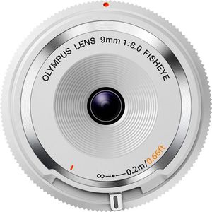 Olympus Body Cap 9 mm 1:8.0 Fisheye lens, geschikt voor alle MFT-apparaten, wit