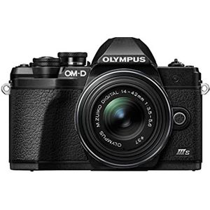 Olympus Om-D E-M10 Mark III S Micro Four Thirds camera, 16 MP sensor, 5-assige beeldstabilisator, 4K video, zwart, inclusief M.Zuiko Digital Ed 14-42 mm F3.5-5.6 R Pancake zwart